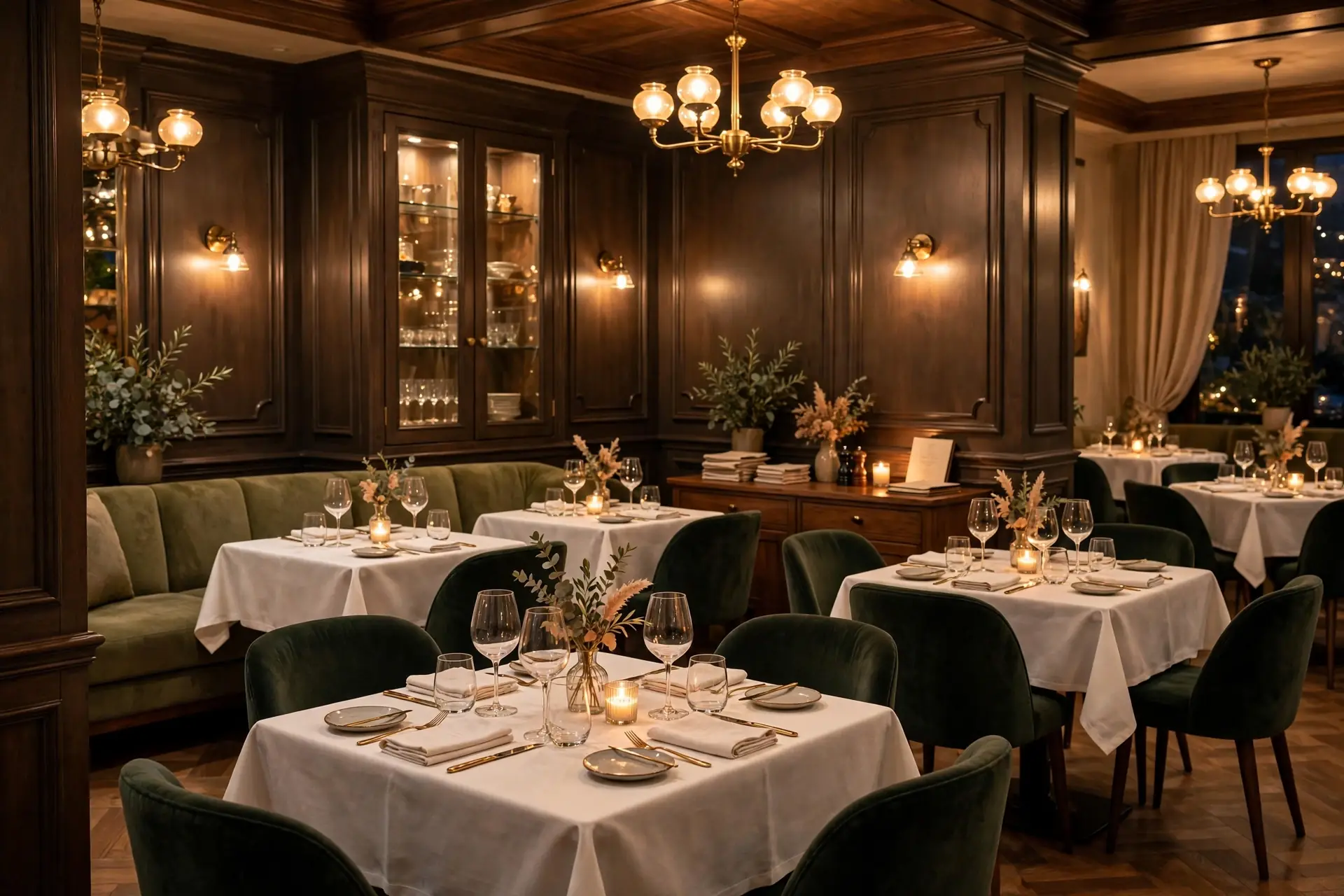 Elegant restaurant dining interior