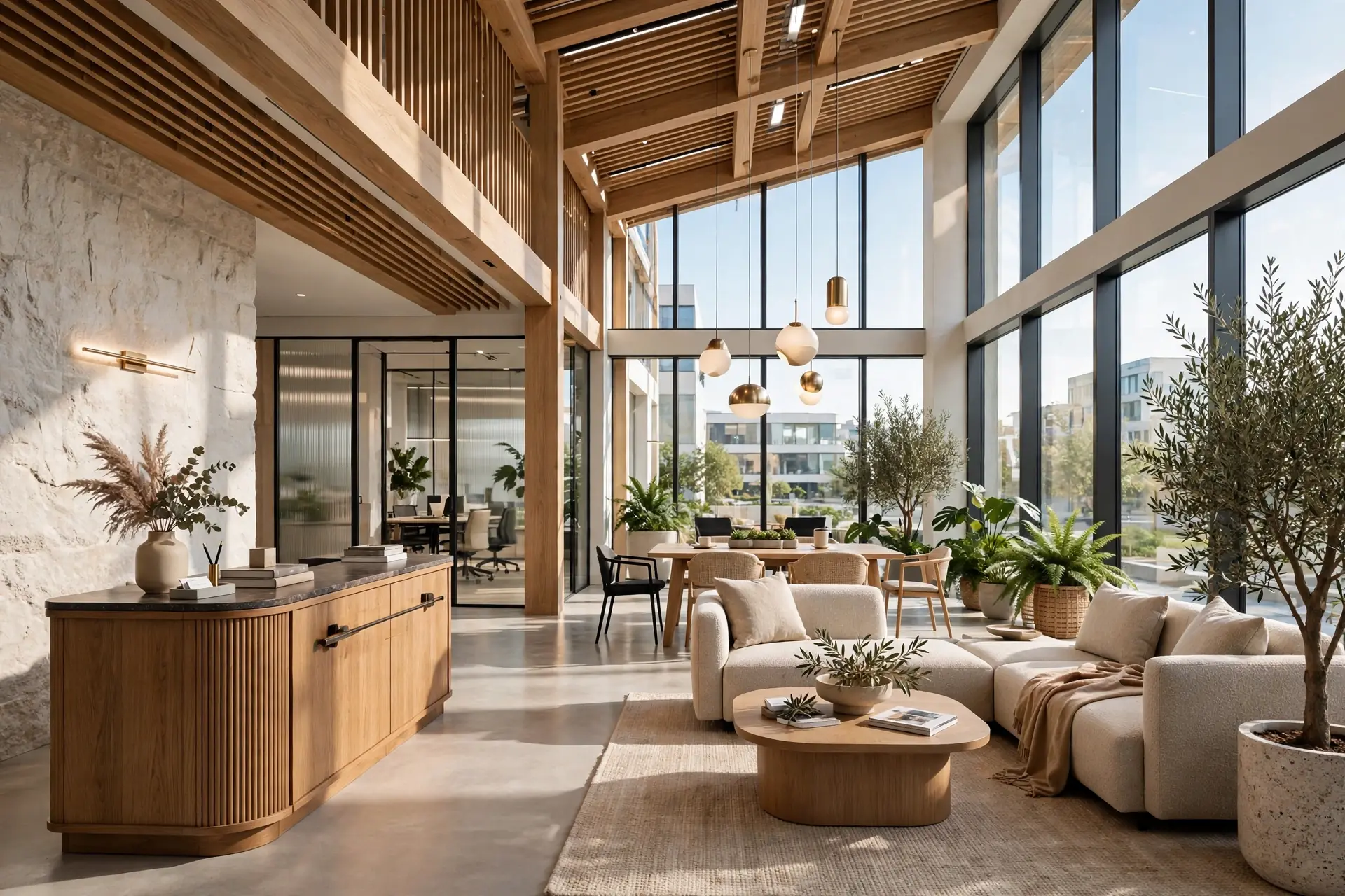 Bright Woodex studio lounge interior