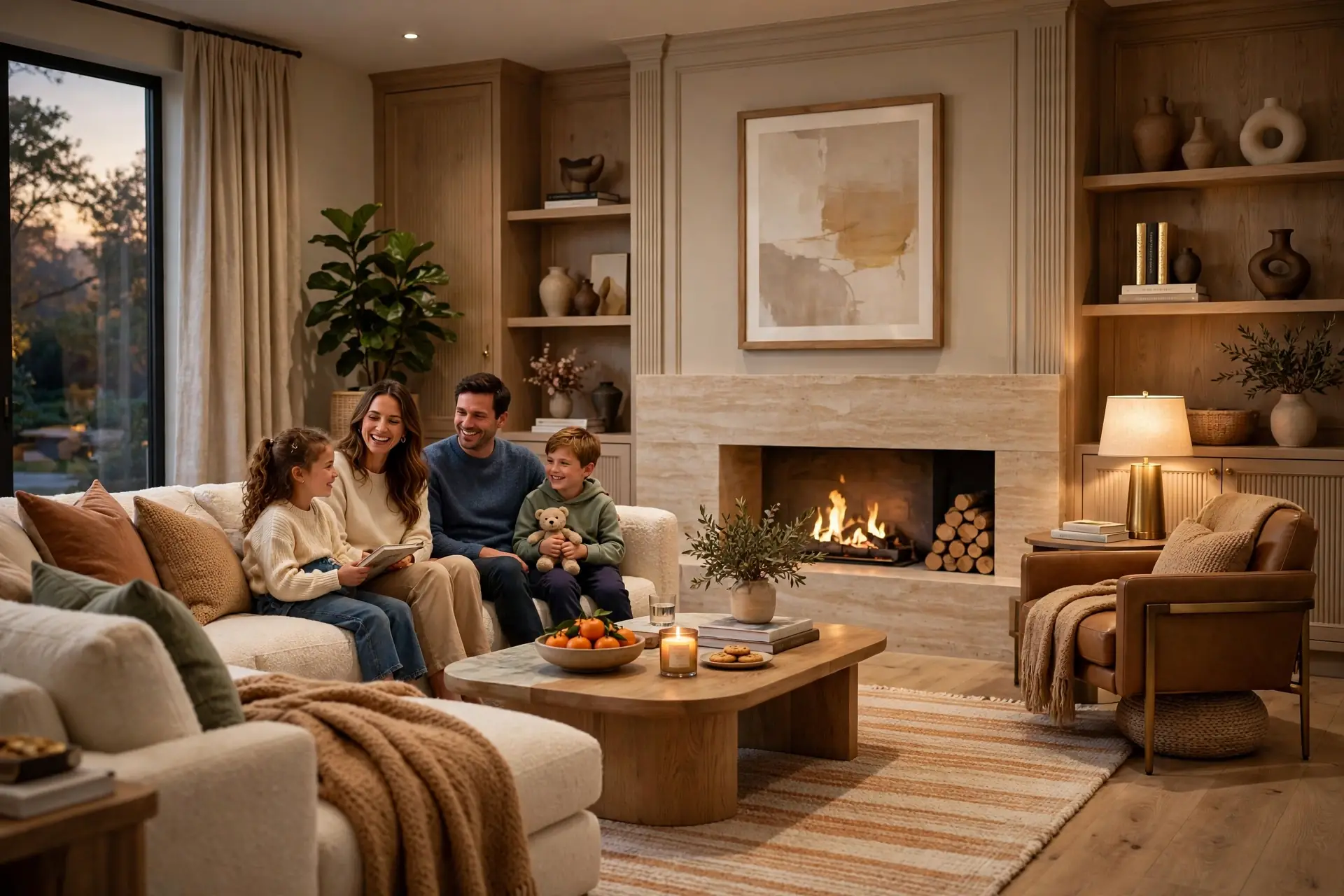 Contemporary living room representing residential renovation
